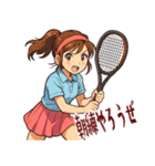 テニス 女子 部活 スポーツ (小)（個別スタンプ：24）