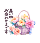 水彩フランス 夏 敬語✿大人上品お花（個別スタンプ：6）