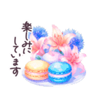 水彩フランス 夏 敬語✿大人上品お花（個別スタンプ：28）