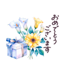 水彩フランス 夏 敬語✿大人上品お花（個別スタンプ：37）