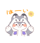 【夏】オオカミ！パーカー動物（個別スタンプ：1）