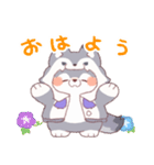 【夏】オオカミ！パーカー動物（個別スタンプ：3）