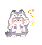 【夏】オオカミ！パーカー動物（個別スタンプ：13）