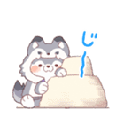 【夏】オオカミ！パーカー動物（個別スタンプ：14）