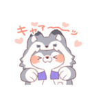 【夏】オオカミ！パーカー動物（個別スタンプ：26）