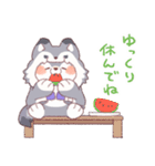 【夏】オオカミ！パーカー動物（個別スタンプ：32）