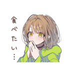 深夜の食欲★ゆるパーカーちゃん（個別スタンプ：4）