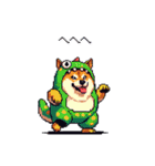 モンスターな太っちょ柴犬 カラフル（個別スタンプ：7）