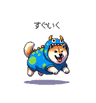 モンスターな太っちょ柴犬 カラフル（個別スタンプ：13）
