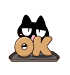 じろり黒猫【便利】（個別スタンプ：9）