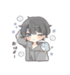 ペンギンと黒髪男の子2（個別スタンプ：1）