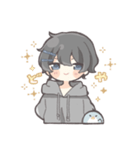 ペンギンと黒髪男の子2（個別スタンプ：7）