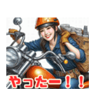 バイクに乗るゆかいな作業員たち（個別スタンプ：7）