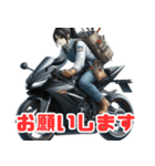 バイクに乗るゆかいな作業員たち（個別スタンプ：13）