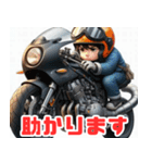 バイクに乗るゆかいな作業員たち（個別スタンプ：21）