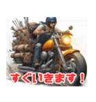 バイクに乗るゆかいな作業員たち（個別スタンプ：23）