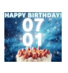 7月前半♡日付入り♡動く誕生日おめでとう（個別スタンプ：1）