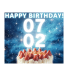 7月前半♡日付入り♡動く誕生日おめでとう（個別スタンプ：2）