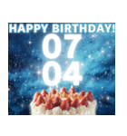 7月前半♡日付入り♡動く誕生日おめでとう（個別スタンプ：4）