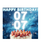 7月前半♡日付入り♡動く誕生日おめでとう（個別スタンプ：7）