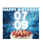 7月前半♡日付入り♡動く誕生日おめでとう（個別スタンプ：9）