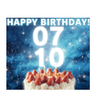 7月前半♡日付入り♡動く誕生日おめでとう（個別スタンプ：10）
