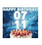 7月前半♡日付入り♡動く誕生日おめでとう（個別スタンプ：11）