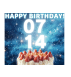 7月前半♡日付入り♡動く誕生日おめでとう（個別スタンプ：14）