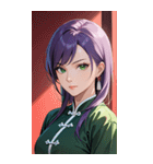 真剣な紫髪カンフー女0（個別スタンプ：6）