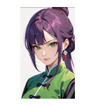 真剣な紫髪カンフー女0（個別スタンプ：17）