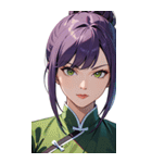 真剣な紫髪カンフー女0（個別スタンプ：32）