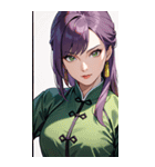 真剣な紫髪カンフー女0（個別スタンプ：33）