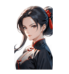 真剣な黒髪カンフー女性0（個別スタンプ：31）