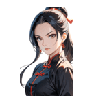 真剣な黒髪カンフー女性0（個別スタンプ：33）