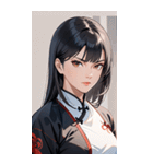 真剣な黒髪カンフー女性0（個別スタンプ：39）