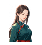 目をつぶった茶髪カンフー女性0（個別スタンプ：18）