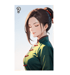 目をつぶった茶髪カンフー女性（個別スタンプ：30）