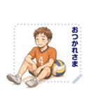 バレーボール 男子 部活 スポーツ (文字)（個別スタンプ：15）