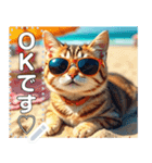 夏グラサンねこ（個別スタンプ：1）