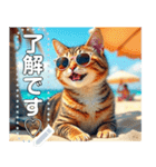 夏グラサンねこ（個別スタンプ：3）
