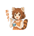 レッサーパンダ化の女の子達（個別スタンプ：2）