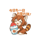 レッサーパンダ化の女の子達（個別スタンプ：3）