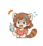 レッサーパンダ化の女の子達（個別スタンプ：6）
