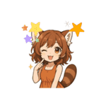 レッサーパンダ化の女の子達（個別スタンプ：13）