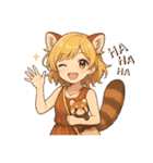 レッサーパンダ化の女の子達（個別スタンプ：16）