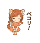 レッサーパンダ化の女の子達（個別スタンプ：32）