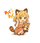 レッサーパンダ化の女の子達（個別スタンプ：34）