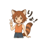 レッサーパンダ化の女の子達（個別スタンプ：35）