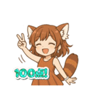 レッサーパンダ化の女の子達（個別スタンプ：40）