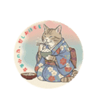 大正レトロ・着物猫（個別スタンプ：3）